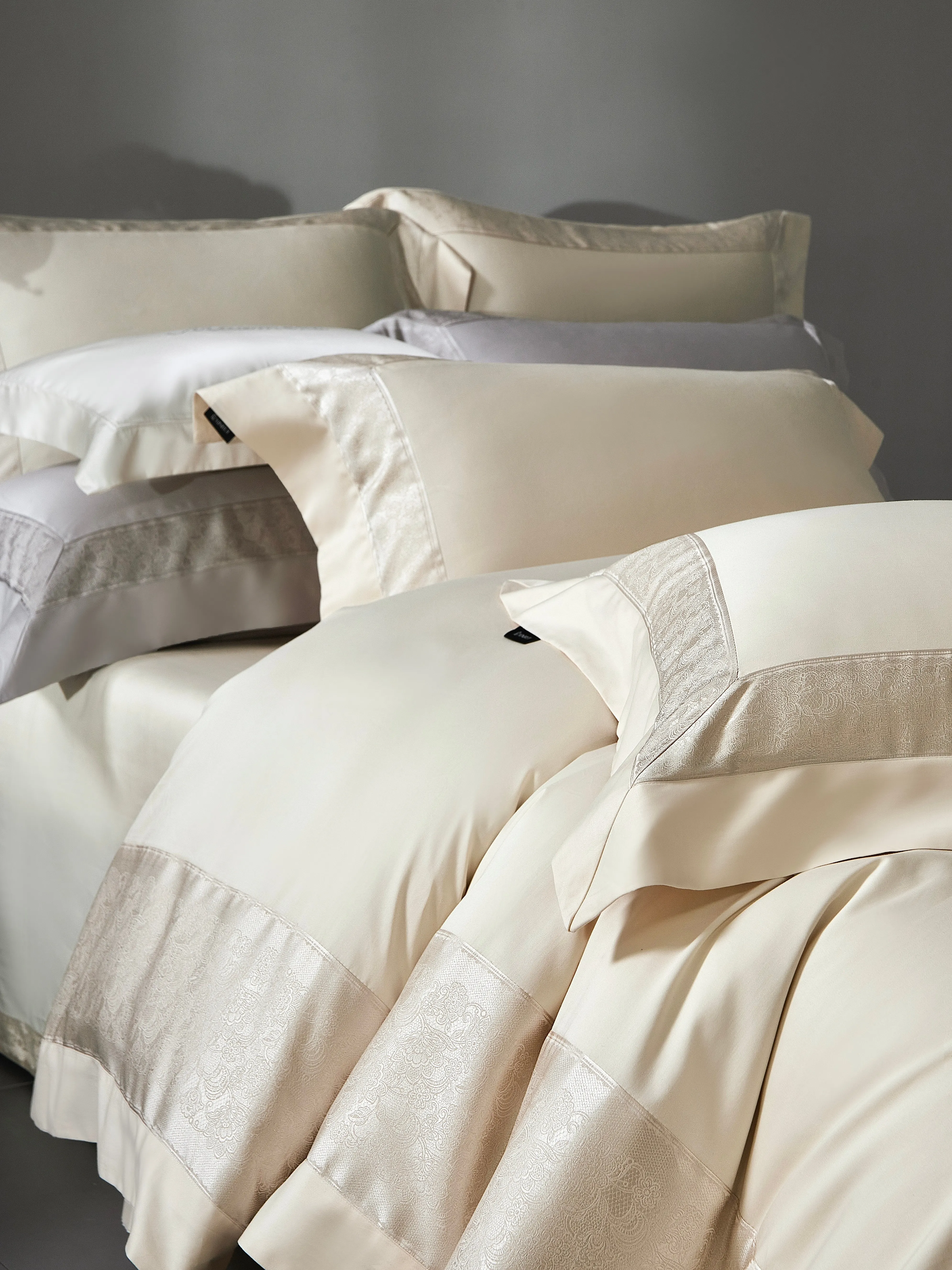 Ultra-Soft Bedding Set - 3D Embossed Jacquard Tencel Cotton Duvet Cover Bed Linen for Double Bed