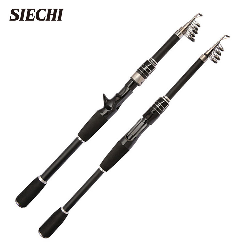 SIECHI Telescopic Fishing Rod Ultralight Weight Spinning Fishing Rod Carbon Fiber Material 1.8-2.4m Fishing Rod Tackle