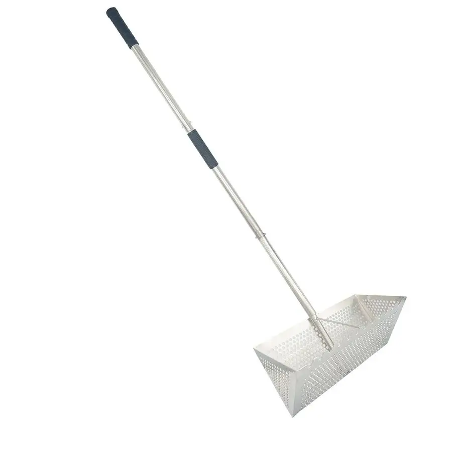 

Fleas Rake, Stainless Steel Sand Sifter, Detachable 47 Inches Long Handle, 15.7 Inches Width Basket, Sand Crab Catcher with Shar