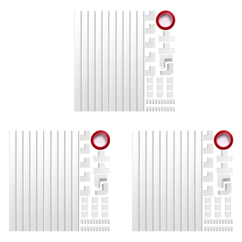 3Set Cable Concealer, Cord Cover Raceway Kit, Wire Cover For Mount TV, Cable Hider Channel For Home Office