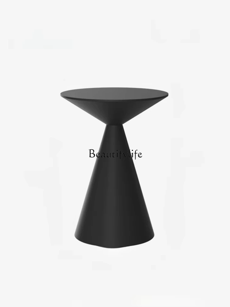 

*Nordic small apartment living room creative white round coffee table side table