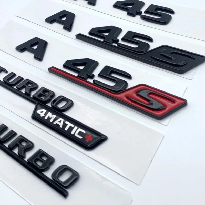 Для Mercedes Benz A45S AMG W176 W177 3d ABS хромированный черный логотип A35S A45S эмблема буквы значок автомобиля наклейка аксессуары ​