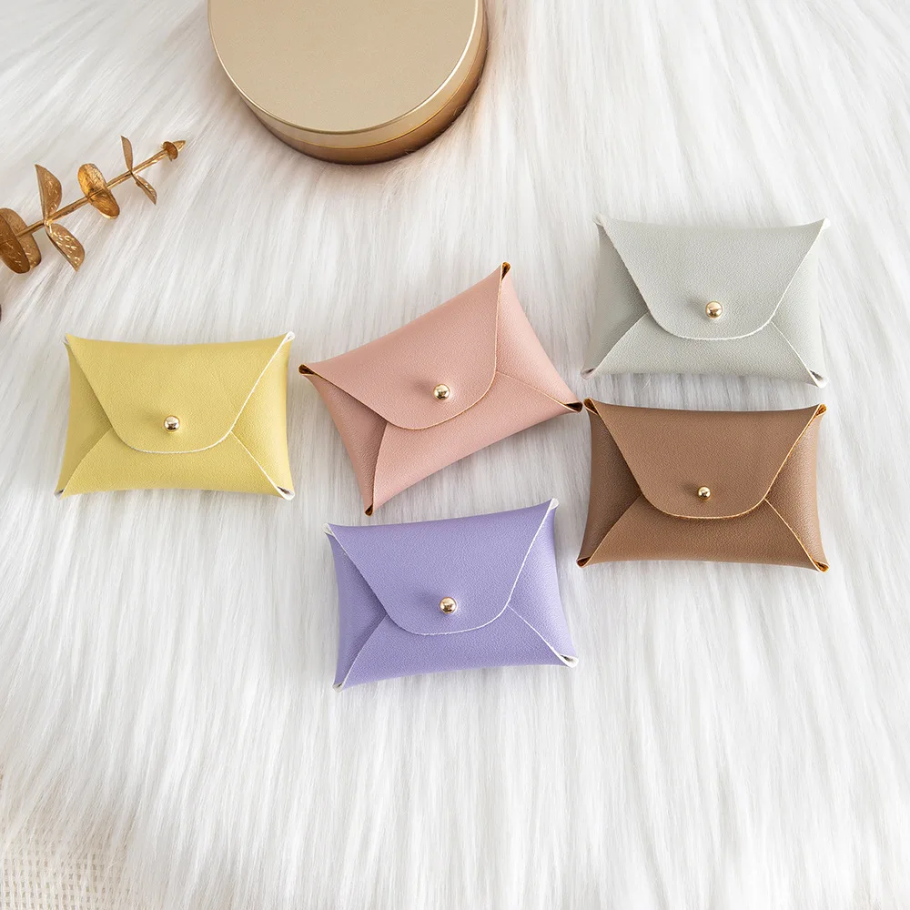 

Pu Leather Coin Purse Pu Leather Jewelry Gift Box Rings Packaging Bag Colorful Earrings Organizer For Office Use Travel Gift
