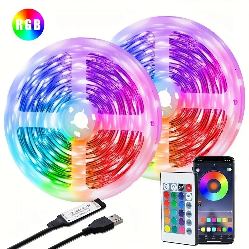 Taśma LED z USB 16LED/metr Bluetooth światła RGB elastyczna lampa podświetlenie TV 5050 5V dioda taśma LED aplikacja na telefon 1-30m dla pokoju