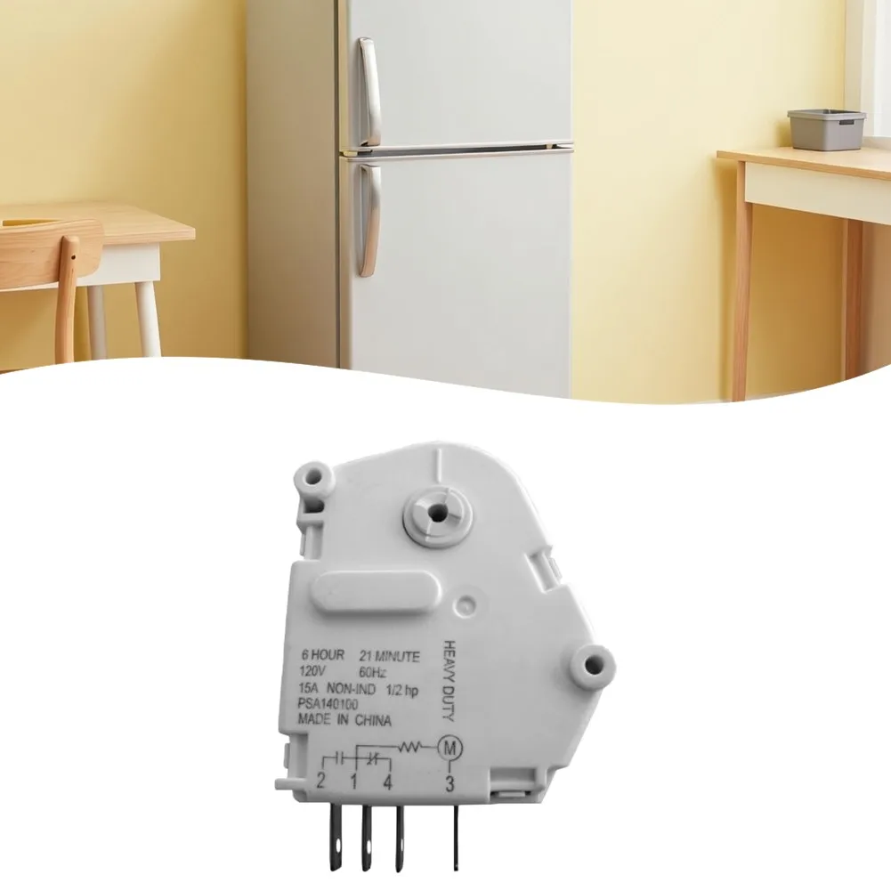 For Refrigerator Defrost Timer 6 Hour Cycle= 120V 60Hz 15A Non-Inductive Replacement Part For Home Cooling Systems