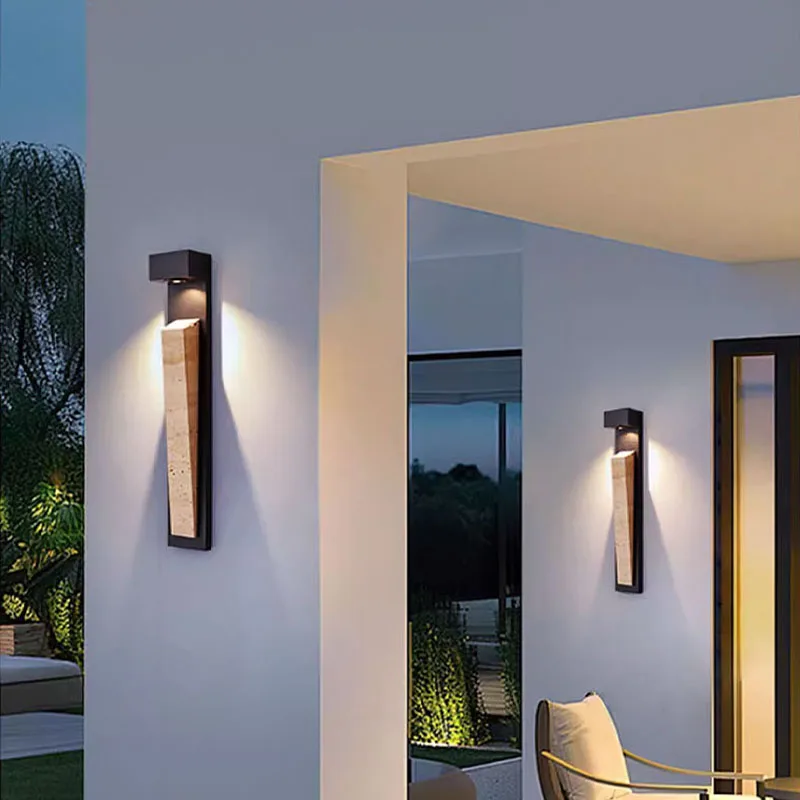 Outdoor Sconce Light Waterproof Long Aisle Yellow Cave Stone Courtyard Garden Terrace Entrance Customized Lighting Fixtures