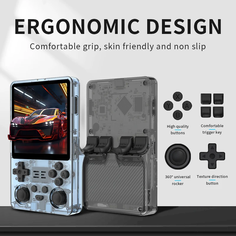 POWKIDDY Новые портативные игровые плееры RGB20SX, 4-дюймовый IPS-экран, встроенная игровая консоль WIFI в стиле ретро, детские подарки Linux