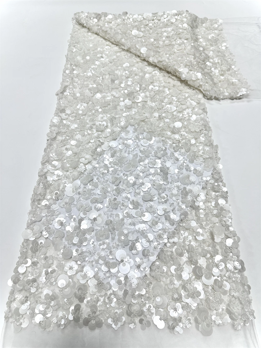 

Африканская кружевная ткань с блестками, 2025 г., французская вышивка, высокое качество, роскошный тяжелый свадебный кружевной материал с бисером