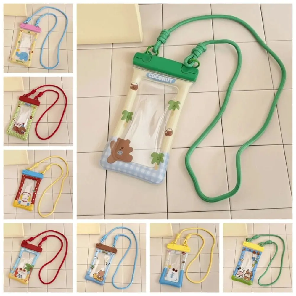 Adjustable Strap Waterproof Phone Pouch Cartoon Animal Printed Lightweight Crossbody Dry Bag Sealed Large Capacity view 5