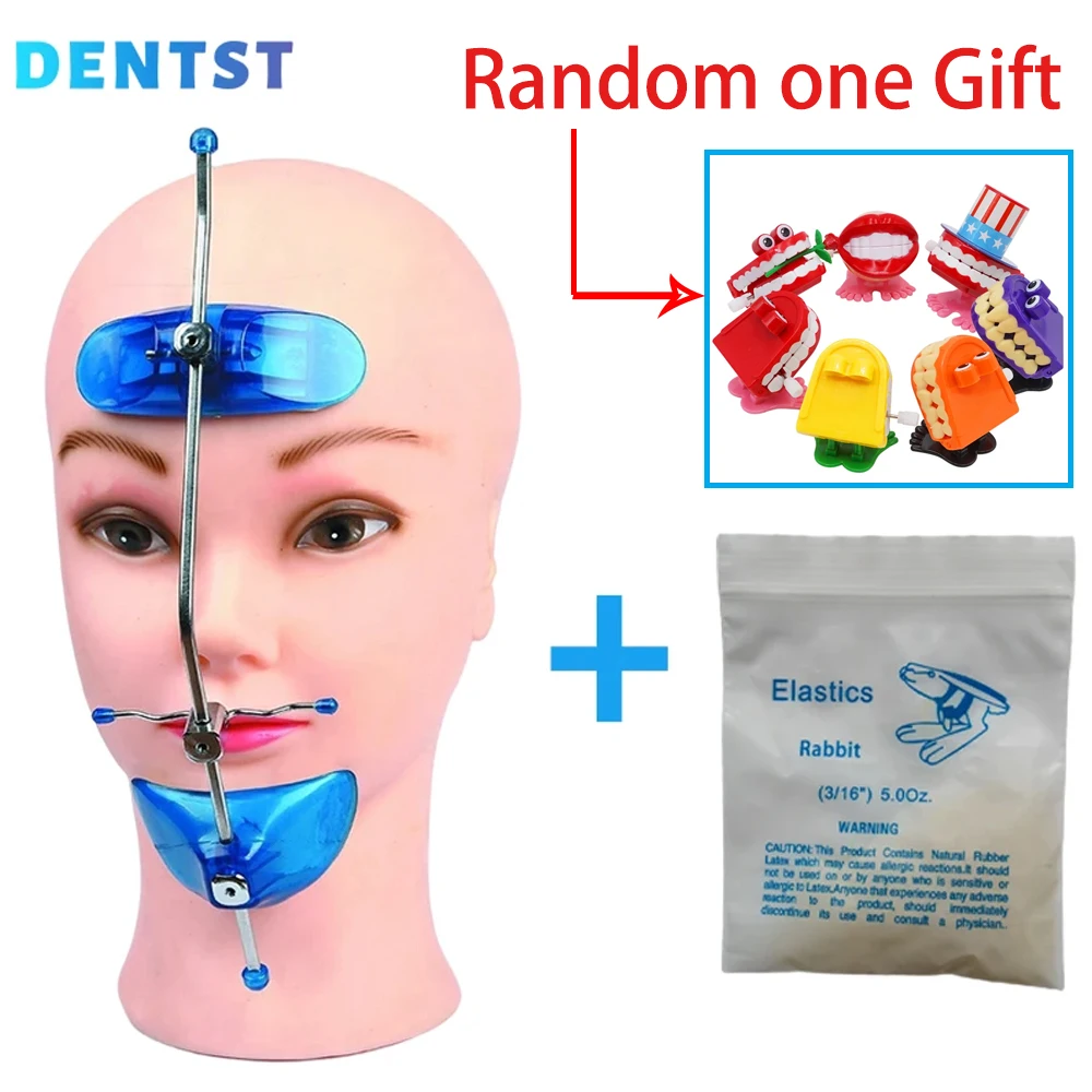 Dental Orthodontic Adjustable High Pull Headgear Dental Face Mask Single Pole +Elastics Band O-ring +Children's Toy Gift