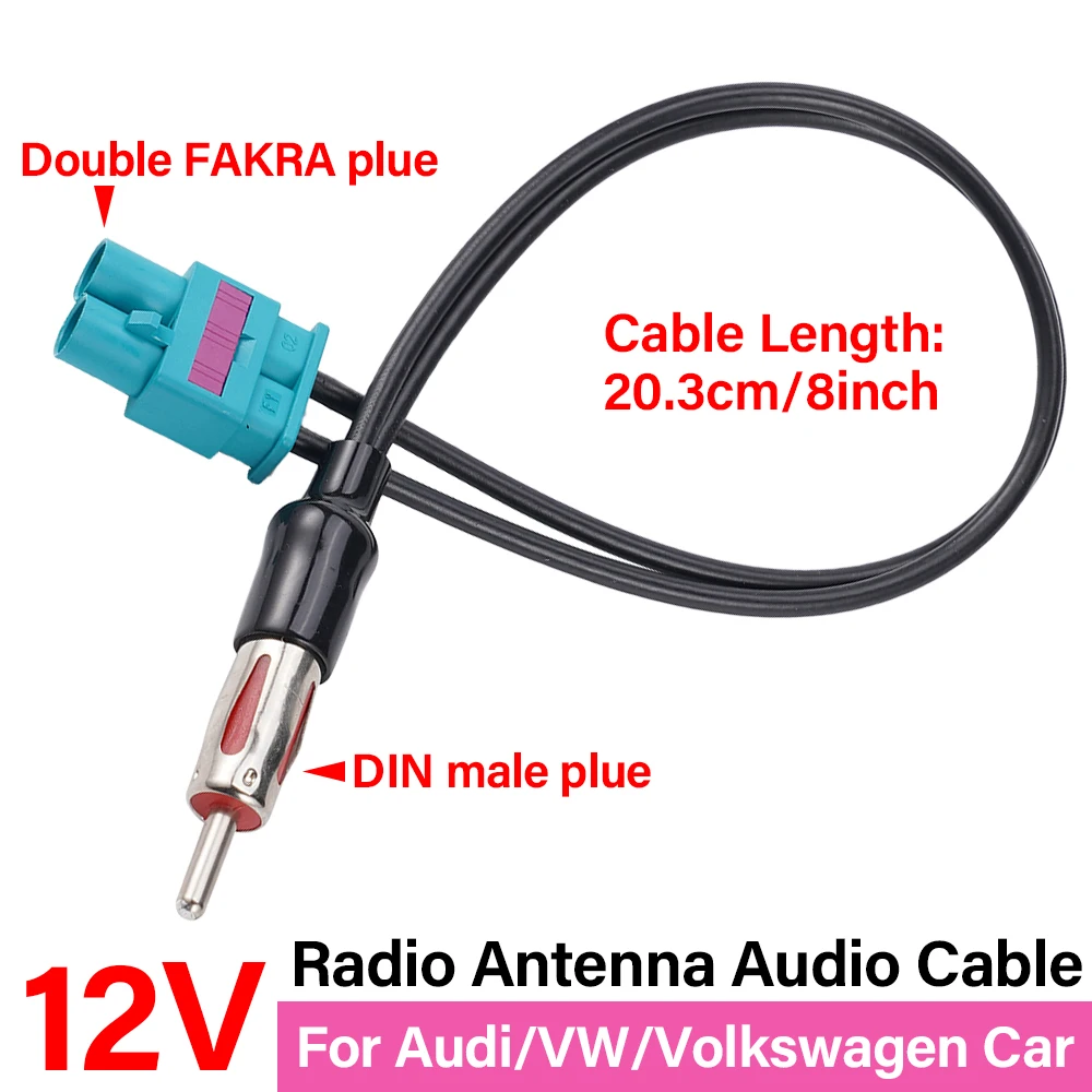Radio Audio Cable Adaptor Antenna Audio Cable Male Double Fakra - Din Male Aerial for Audi/VW/Volkswagen Car Electronics view 4