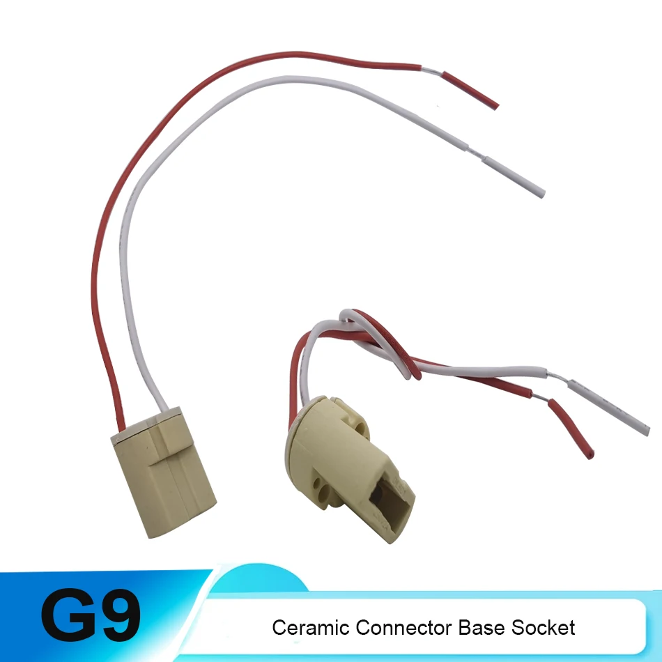

G9 Lamp Base Ceramic Connector Base Socket With 20CM Line For LED Halogen Bulb Light G9 Lamp Holder