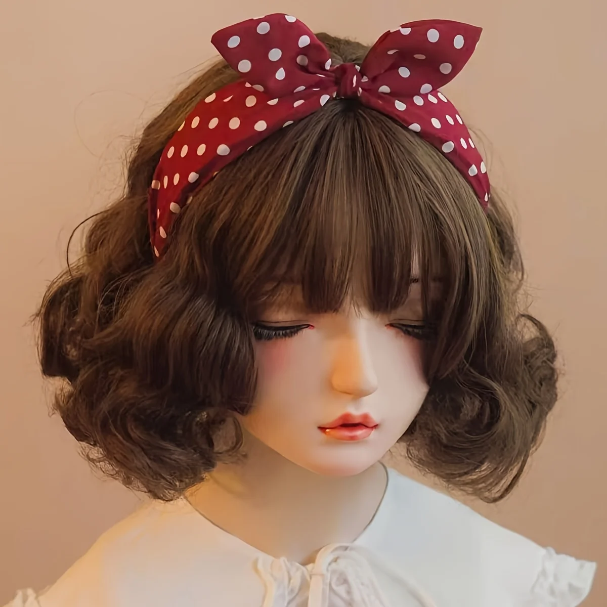 Wave Dot Rabbit Ear Bow fashionable Hair Hoop for Women\'s Dress up