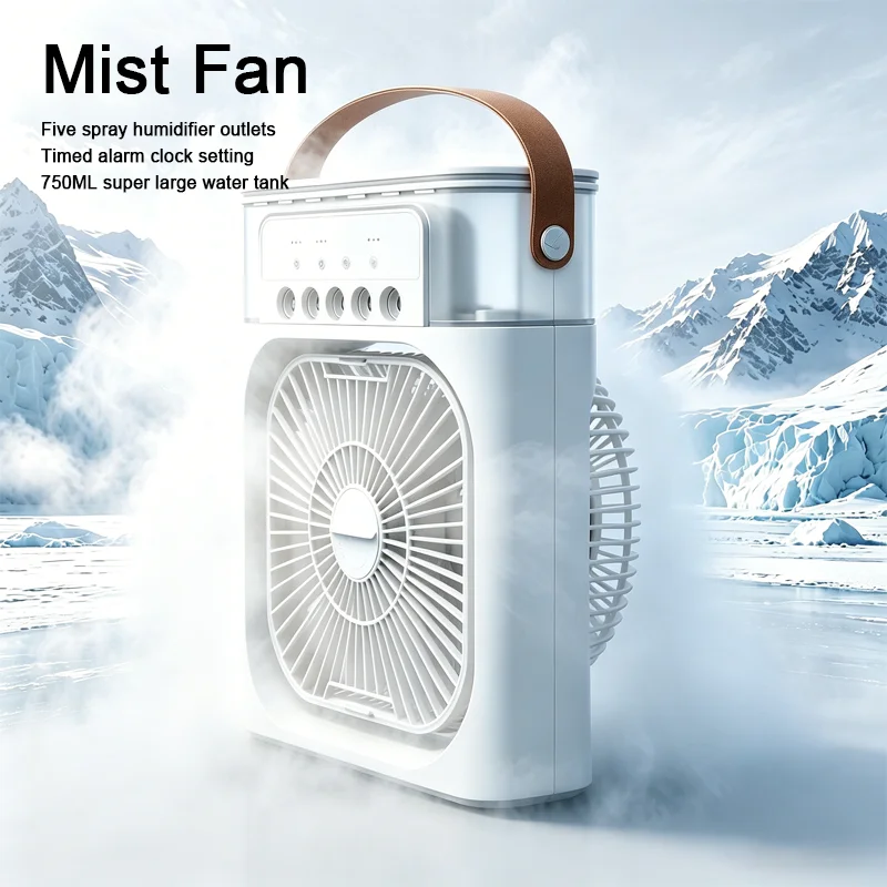 

3 Speed Gear Portable Water Mist Spray Fan USB Powered Desktop Humidifier Cooler Mini Personal Air Conditioner Cooler Suitable For Office Dormitory Bedroom Household Indoor Cooling