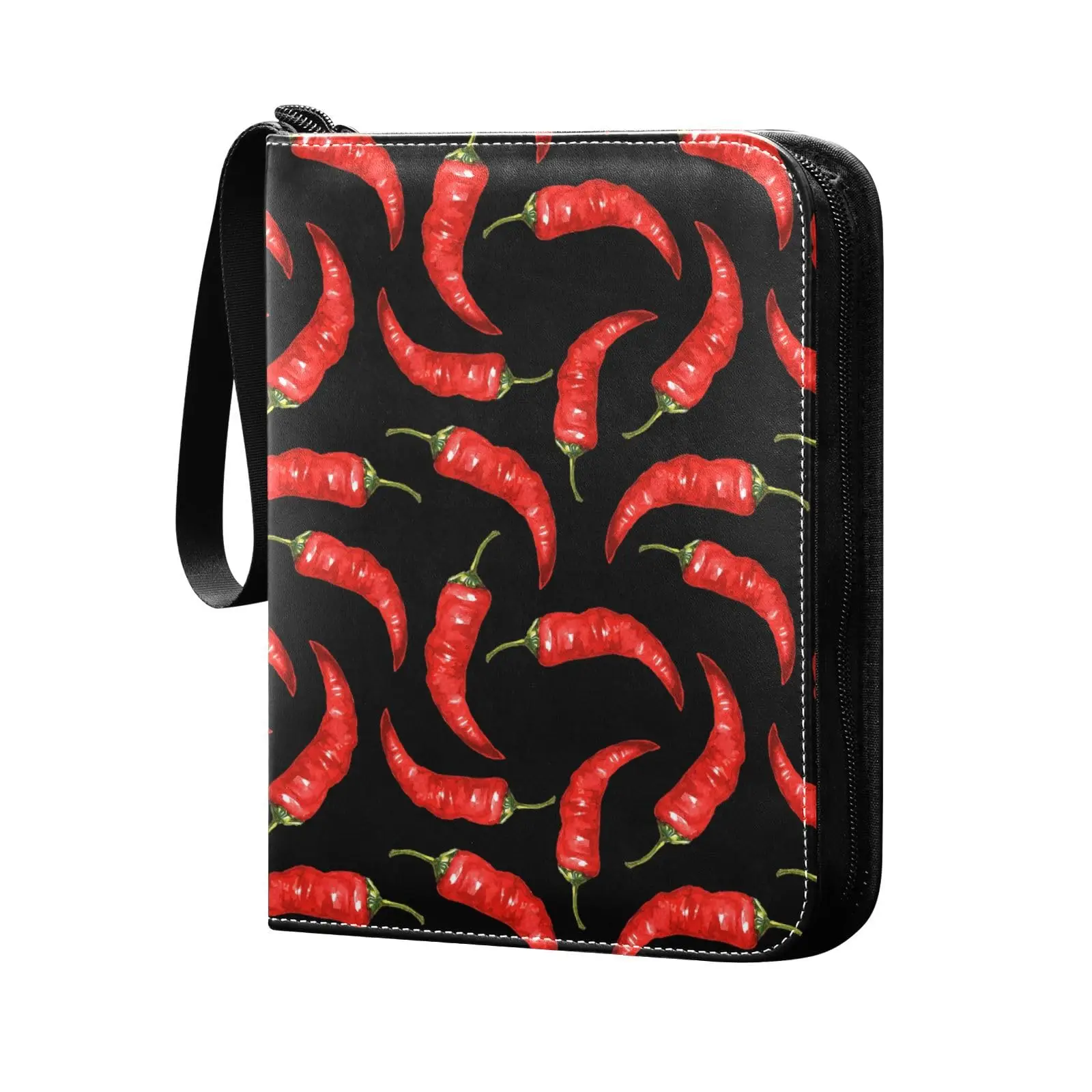 Red Hot Chili Pepper 4 Pocket Card Binder, 400 Double Sided Pocket Album for Sport Game Cards, Unique Card Collection Storage