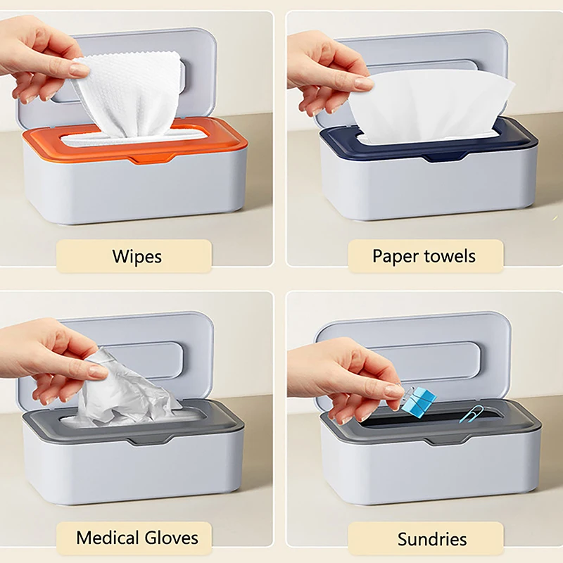 Tissue Box With Lid Wet And Dry Tissue Box Disposable Gloves And Masks Storage Box For Home Office Decor