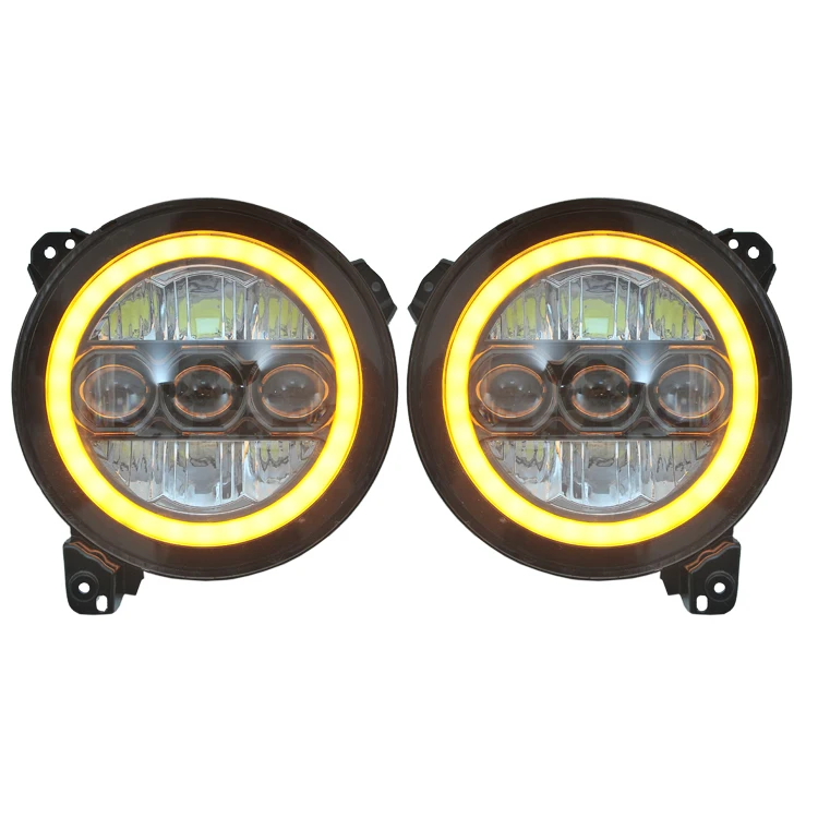 White yellow 9inch 90w wrangler led head off road light trctor    auto ing systems new   lamps