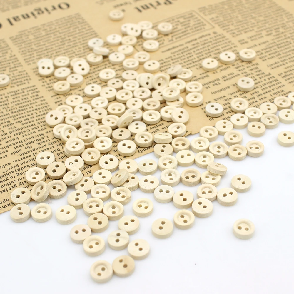 100 or 200pcs/ pack Round Wood Buttons Clothing Crafts Accessories Gift Card DIY Handmade Sewing Scrapbooking Accessories