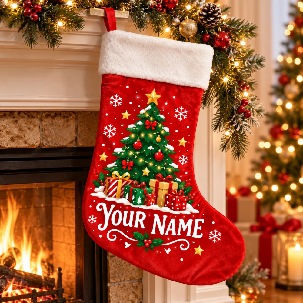 Christmas Stocking Hanging - Calza di Natale personalizzata con nome,