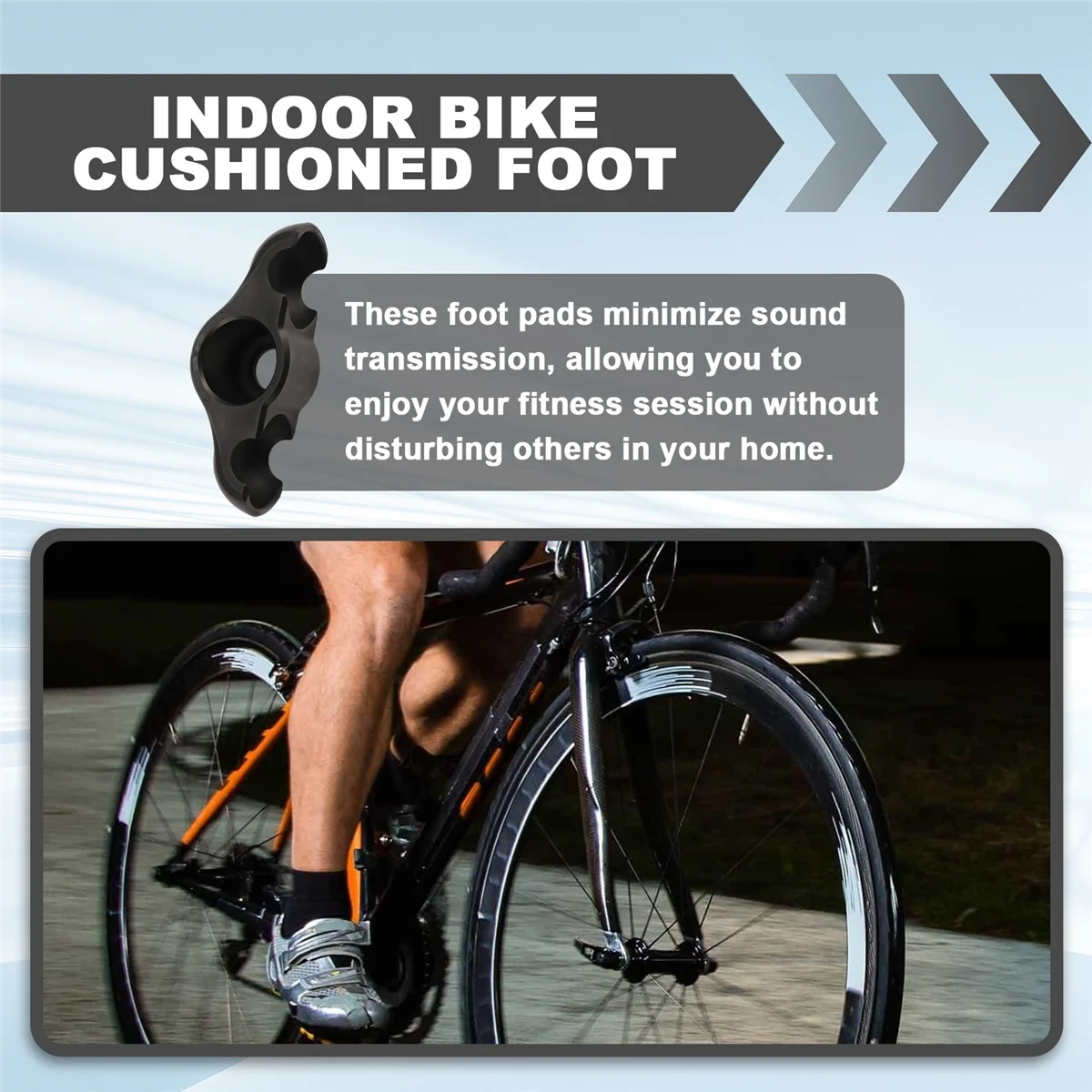 Almohadilla acolchada para pies para bicicleta de interior N18R, almohadillas para pies de tenis para suelo antifricción y reducción de ruido para 4 Uds (sin la pelota)