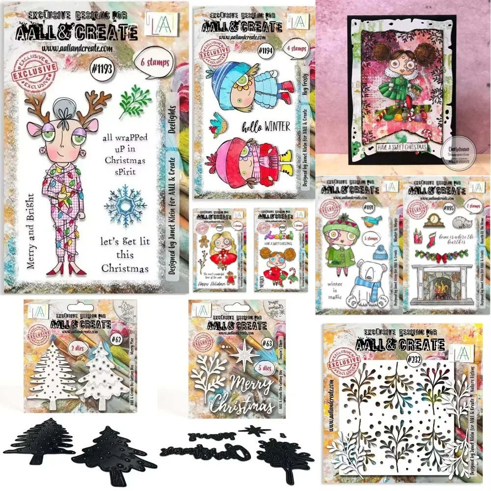 New Polar Bear and Tree metal cut dice and clear stamps scrapbooking to make paper  engraving frames card craft set for new