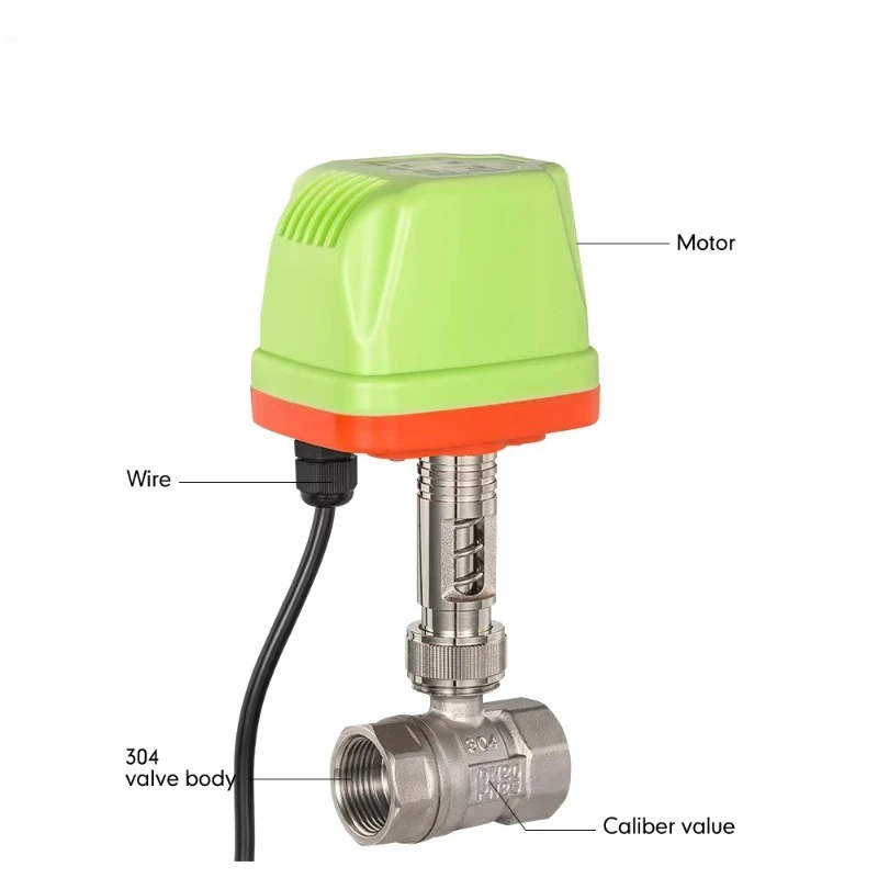 IP65 waterproof brass/304 stainless steel electric three-way ball valve DN15 DN20 DN25 PN40 high pressure electric water valve