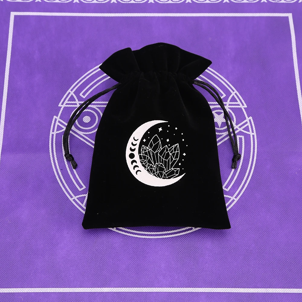 1 Stück 13 x 18 cm schwarzer Samt Tarot Tasche Oracle Karten Lagerung Runen Konstellation Hexe Wahrsagerei Zubehör Schmuck Würfelbeutel – Detail 24