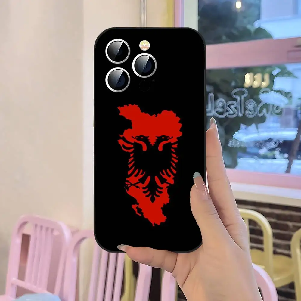 A- Albania F-Flag Phone Case Soft TPU Skin-Friendly For IPhone 17/16/15/14/13/12/11 Series: PRO, MAX, PLUS ,Mini #5