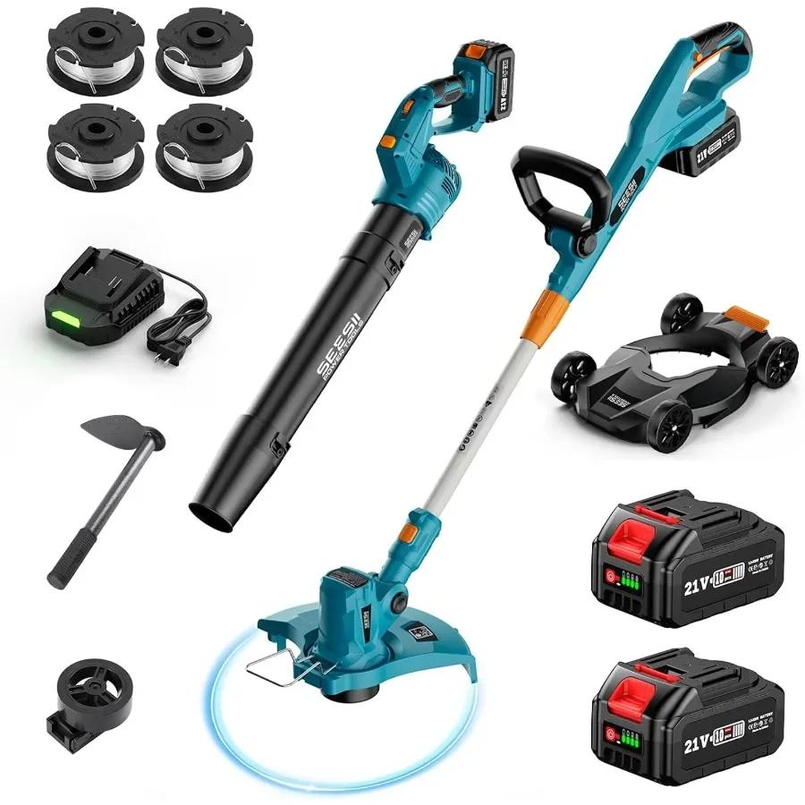 Electric String Trimmer and Leaf Blower Combo Kit 3 in 1 Cordless Weed Wacker