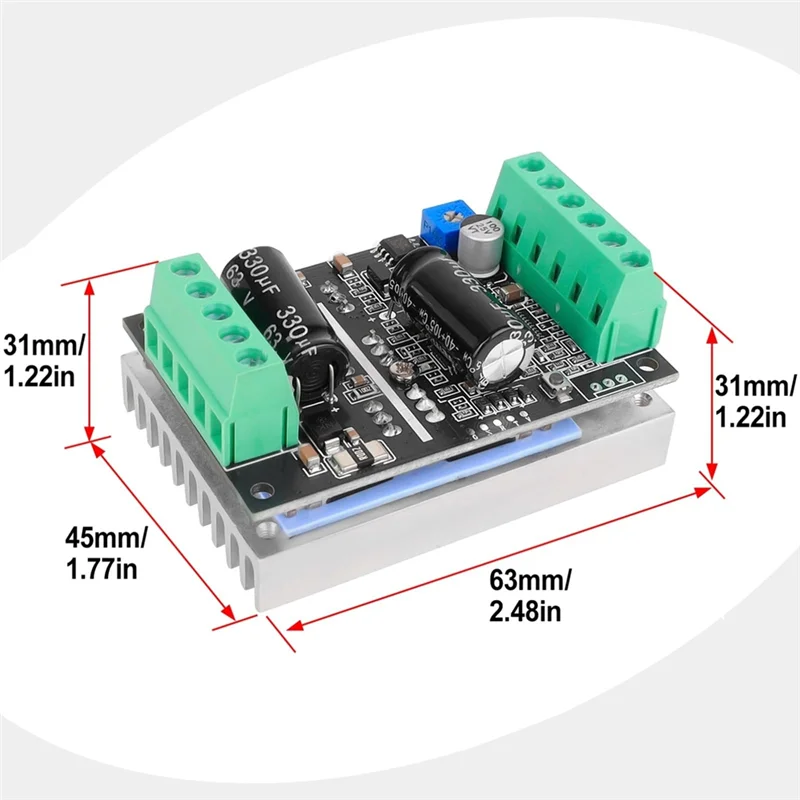 FFYY-PWM Hall Motor Control Driver Board DC 6-60V 20A 500W BLDC Three-Phase Brushless Motor Controller