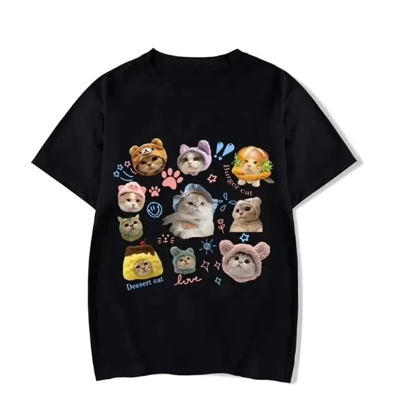2026 Kittens Avatar Blouse Women's T-shirt Female Y2k Girls Kawaii Clothes House Pet Doodle Print Streetwear Cute Graphic Sale Tops