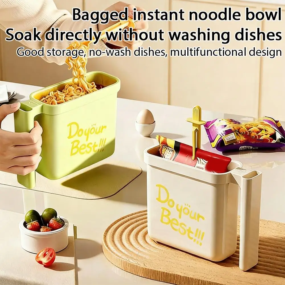 Bagged Instant Noodle Bowl No Wash Instant Noodle Bowl A Must-have For Lazy People Heat-resistant Instant Noodle Bowl view 5