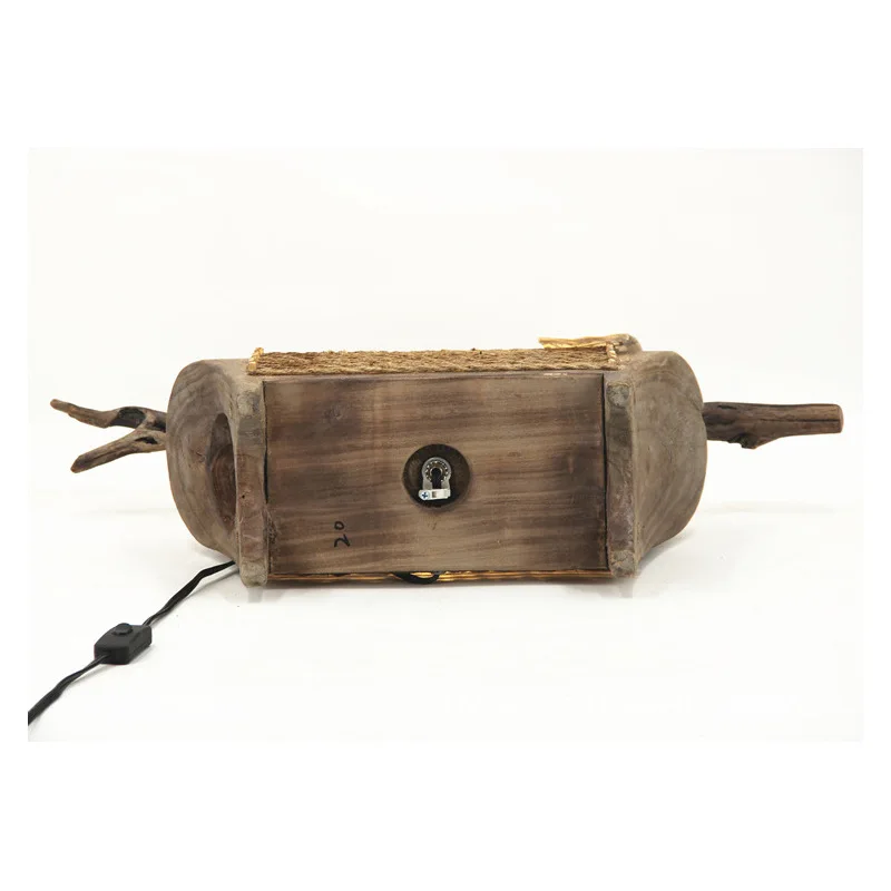 Troncos hechos a mano y lámparas de pie artesanales de cuerda de cáñamo, lámparas decorativas para cama y desayuno