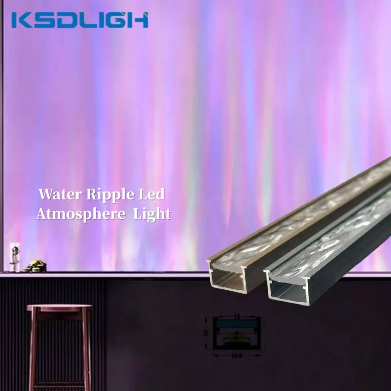 Water Ripple Led Aluminum Channel with Pc Diffuser Line Lamp Home Decor Bedroom Cabinet Wardrobe Wine Atmosphere Bar Strip Light