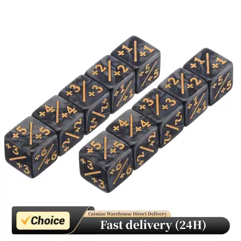 10Pcs 16mm 6 Side Dice Counters +1/-1 Dice Kids Toy Counting Dice For Magic The Gathering Card Gaming Token & Loyalty Dice