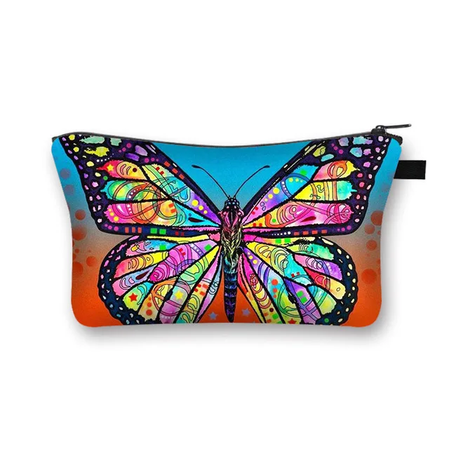 Sac de maquillage imprimé papillon pour femmes, sacoche de voyage Portable et délicat pour filles, trousse de toilette nécessaire