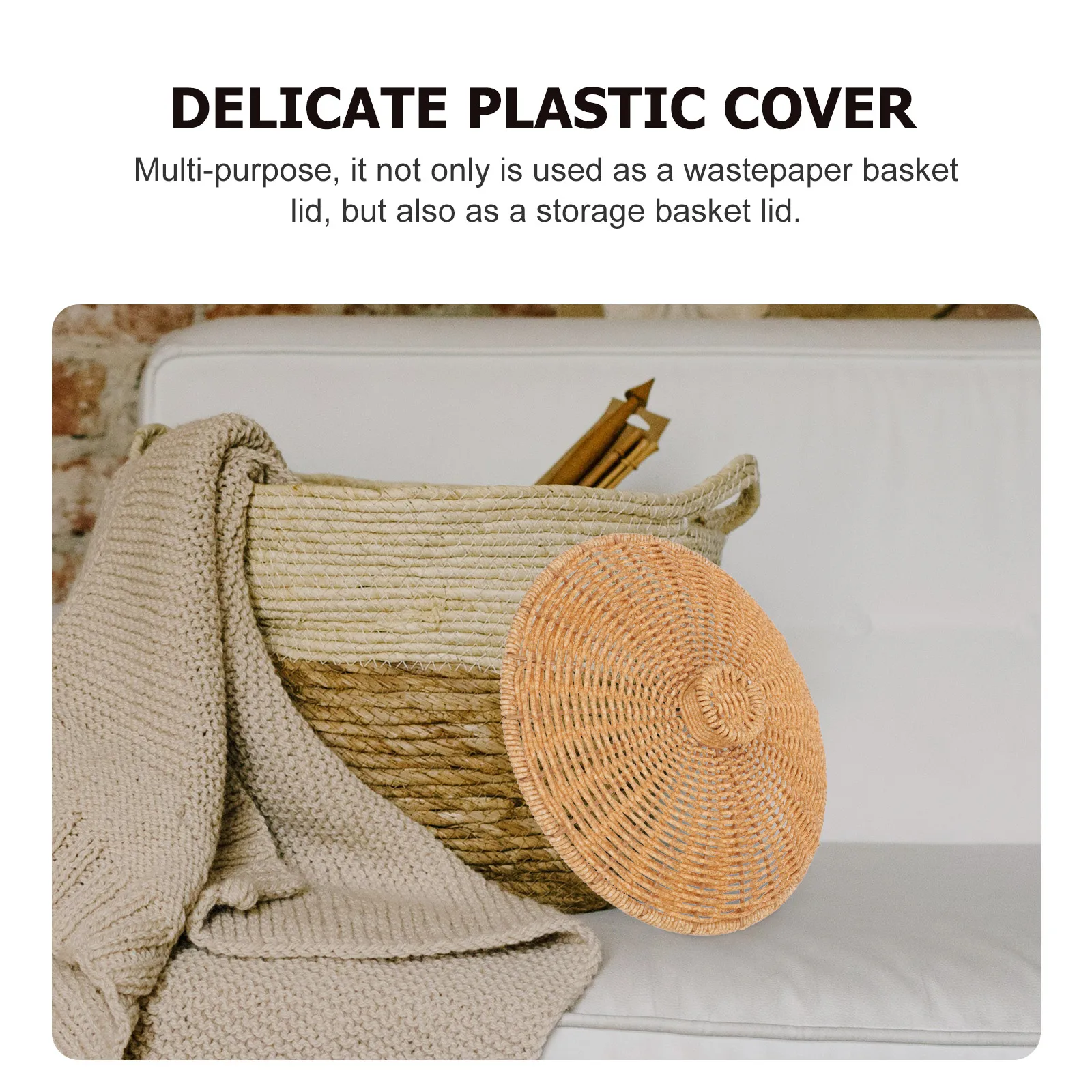 

Storage Replacement Waste Paper Basket Lid for Bedroom Trash Can Uncovered Garbage Basket Lid Sundries Organizer Flower