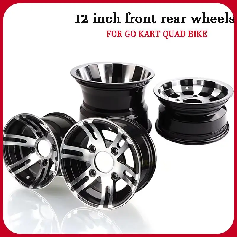 ATV 12 Inch Aluminum Alloy Wheel Hub Rim 4x110mm For Go Kart Quad Bike Front 205/30-12 25x8-12 Rear 2235/30-12 25x10-12 Tire