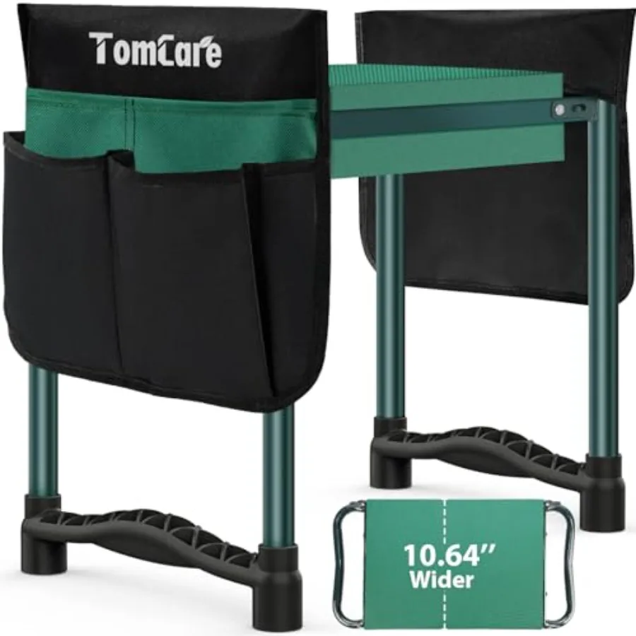 

Garden kneeler and seat for outdoor use, polypropylene material, gray color, wider 10.64-inch design with soft padding and dual