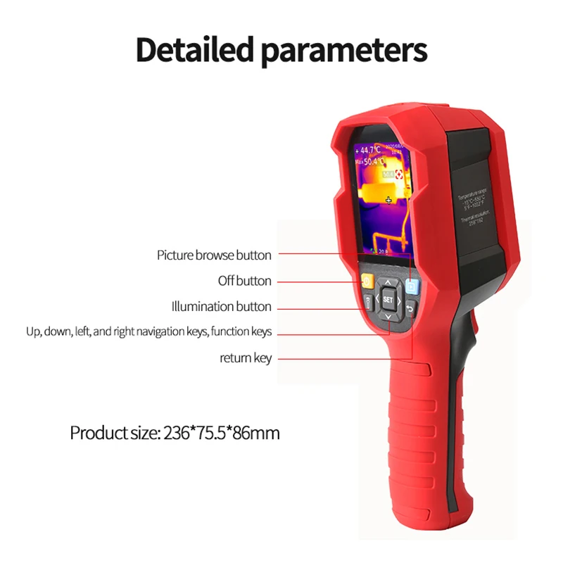 Professional Thermal Imaging Camera 256*192 Pixels Handheld IR Thermal Imager for Pipeline Heating Leak Automotive Inspect