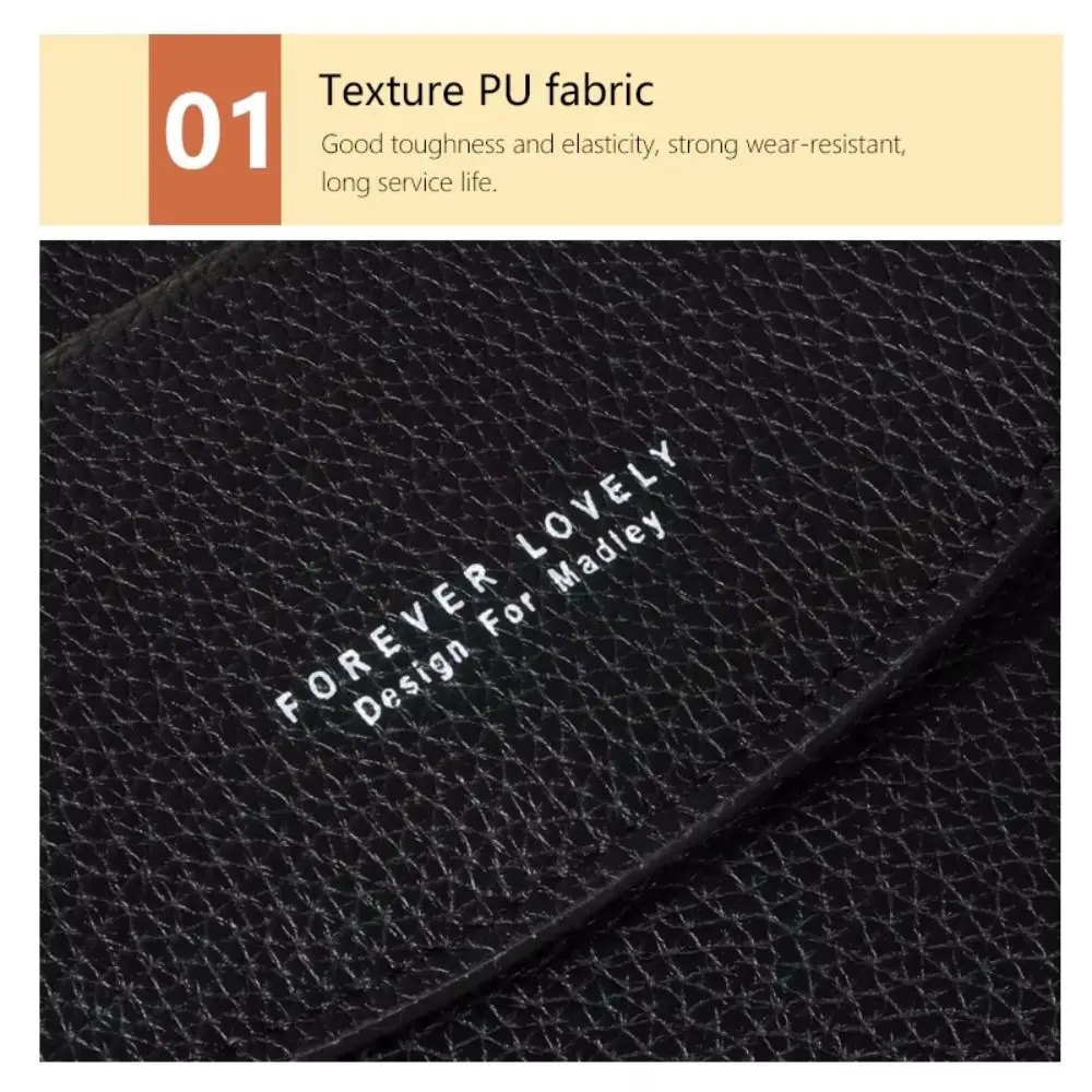 Zipper Phone Crossbody Bag Solid Color Adjustable Strap PU Leather Wallet Coin Purse Multifunctional Women Card Holder Lady
