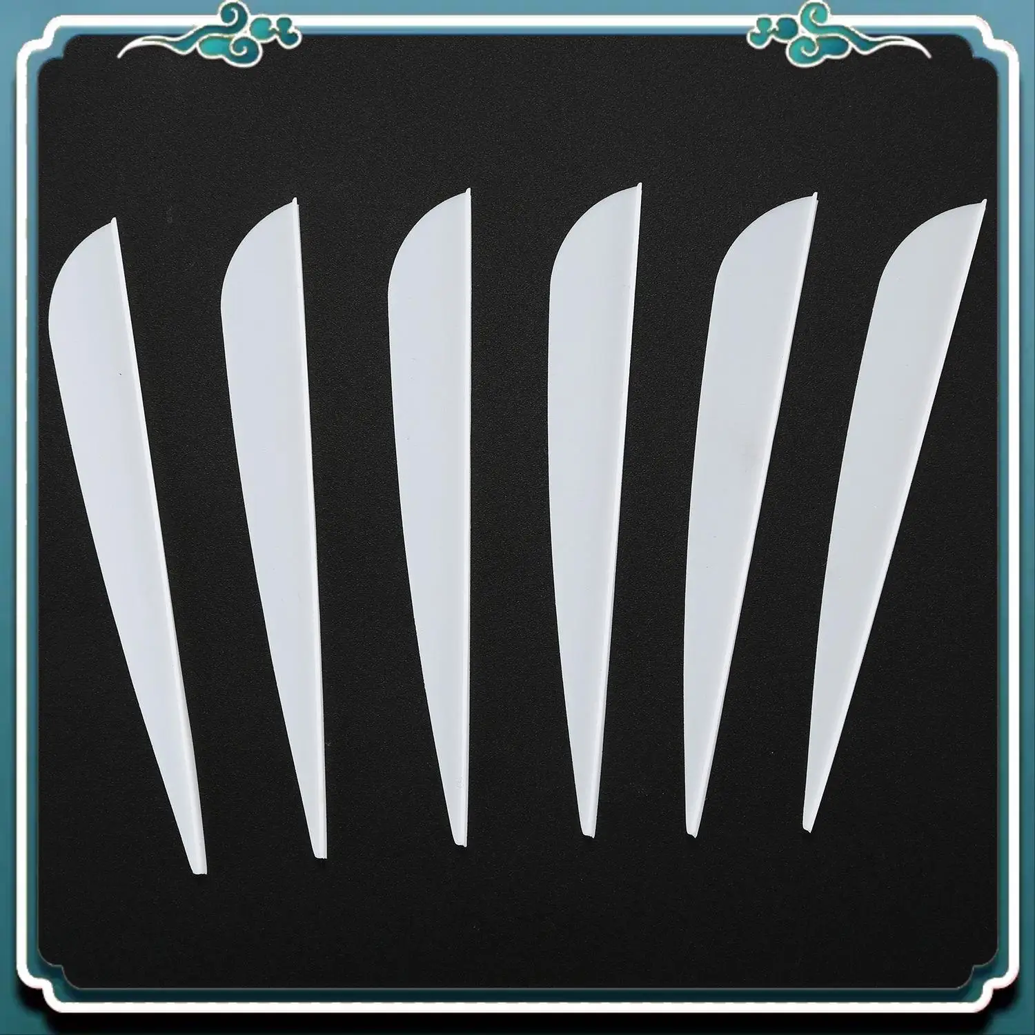 ที่เชื่อถือได้ Arrows Vanes 4 นิ้วพลาสติก Feather Fletching สําหรับ DIY ยิงธนู Arrows 100 แพ็ค (Blue & White)