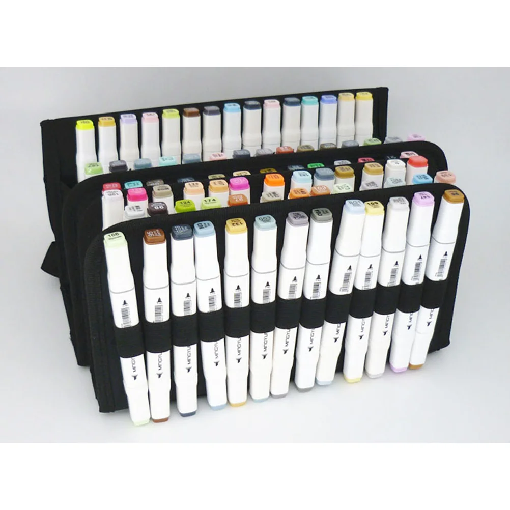 

Marker Bag Heavy Duty Nylon Marker Pens Storage Case Shoulder Strap Zipper Bag Markers Lipstick Organizer Student Supplies