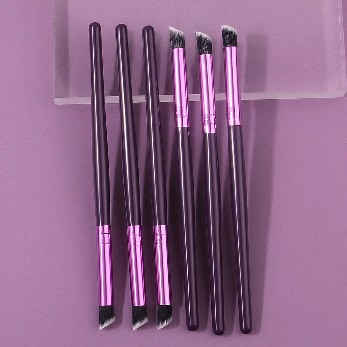 ชุดแปรงแต่งหน้ามุม 6 ชิ้นแปรงอายแชโดว์แปรงรอยเปื้อนแปรงคิ้ว high-end ด้ามไม้แปรงแต่งหน้าผมนุ่มเครื่องมือความงาม