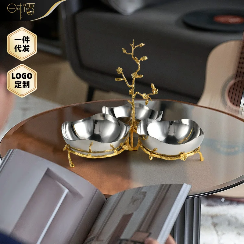 Zml stainless steel fruit plate salad bowl - sample room photography props