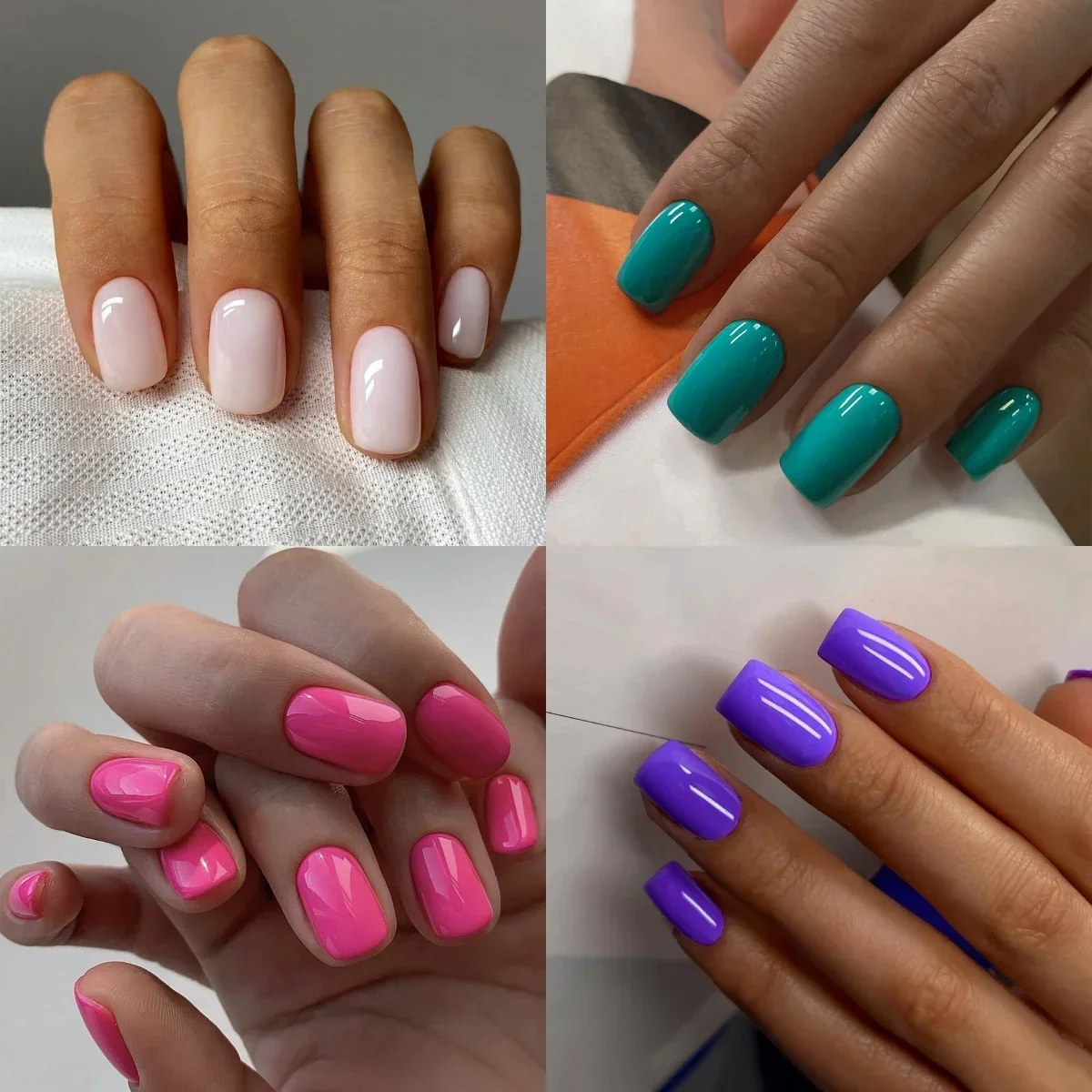 

24 Pcs/Set Solid Color Short Fake Nails Art Finished Wearable False Nails for Girls Women Removable Simple White Press on Nail