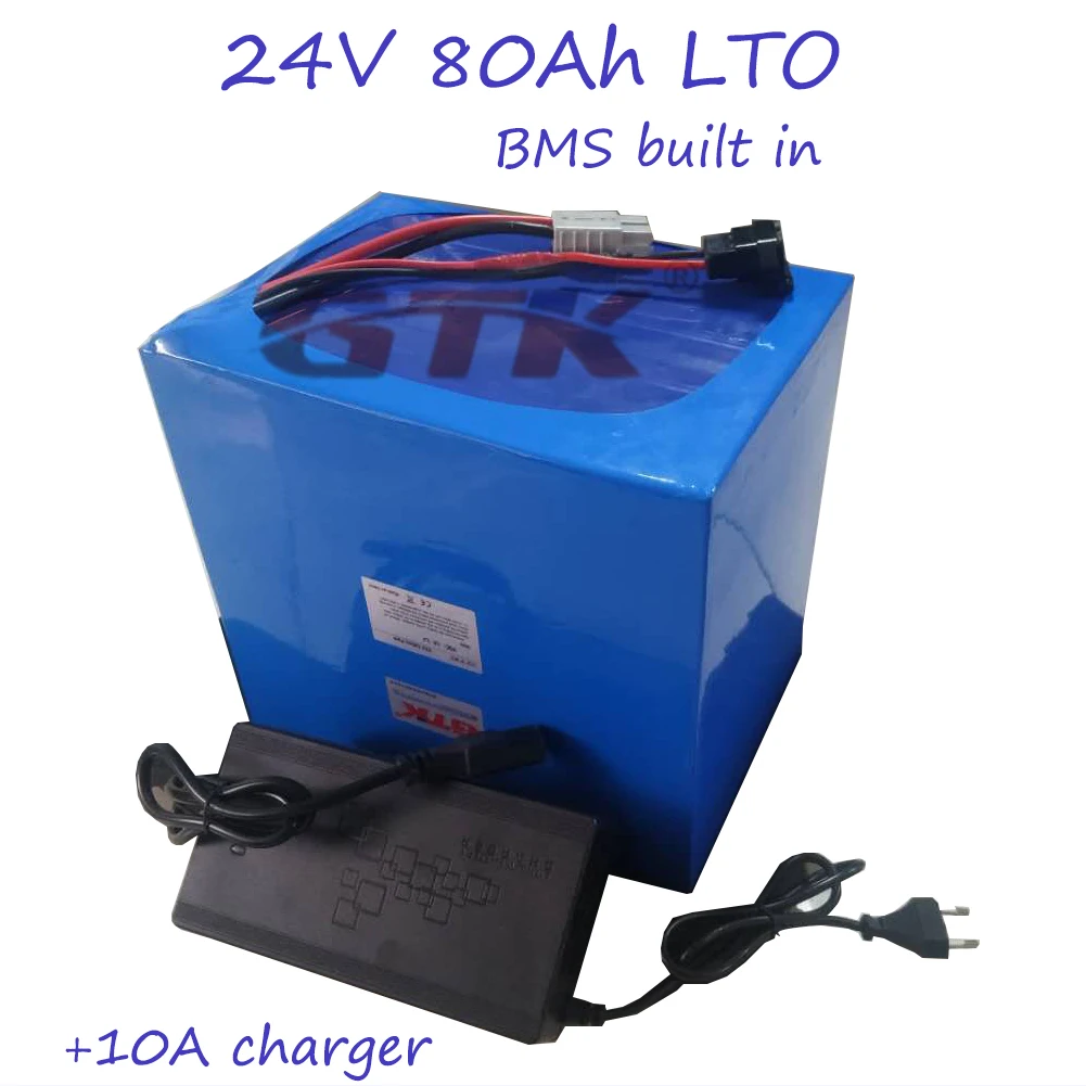 BMS built in 24V 80Ah Lithium titanate battery pack 100Amps long life cycle LTO for scooter electric bike EV city El