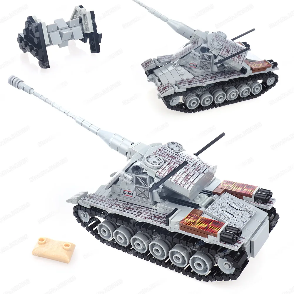 Military Emir Kranvagn Heavy Tank Building Block Assemble Moc WW2 Figures King Of Mountains Weapons Model Children Gift Boy Toys