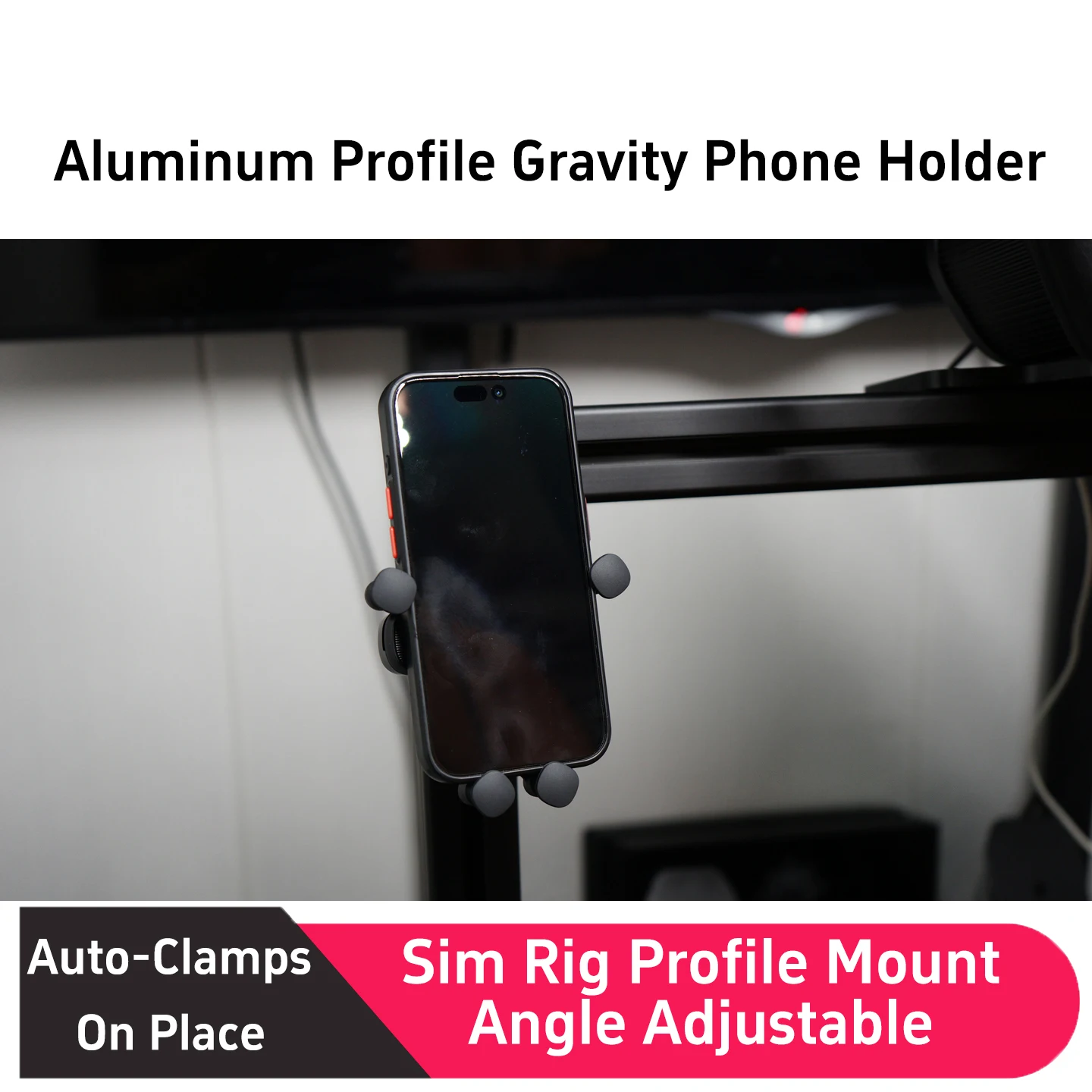 Racing Simulator Gravity Mobile Phone Holder Mount Stand 4040/4080 Aluminum Profile Cockpit For MOZA /SIMAGIC/FANATEC