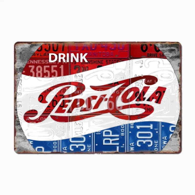 Pepsi Vintage Signs Classic Art Poster Nordic Style Metal Tin Plaque for Vintage Wall Decor In Garage Coffee Shop Office